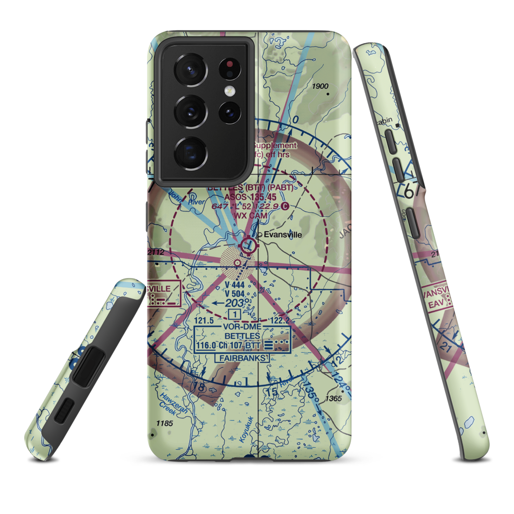 Bettles Airport (BTT) VFR Sectional Samsung Phone Case Samsung Galaxy S21 Ultra model shown