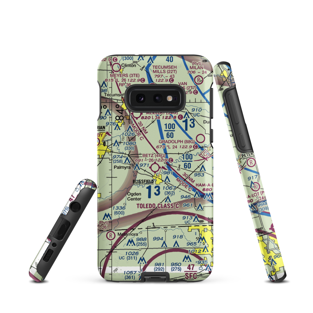 Betz Airport (44G) VFR Sectional Samsung Phone Case Samsung Galaxy S10 Plus model shown