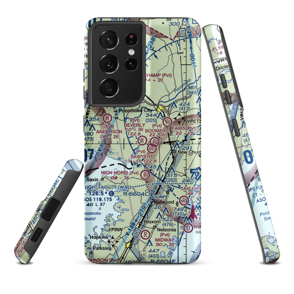 Beverly Airport (MD57) VFR Sectional Samsung Phone Case Samsung Galaxy S21 Ultra model shown
