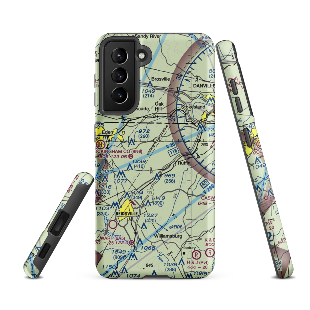 BHH Aviation Airport (38NC) VFR Sectional Samsung Phone Case Samsung Galaxy S21 FE model shown