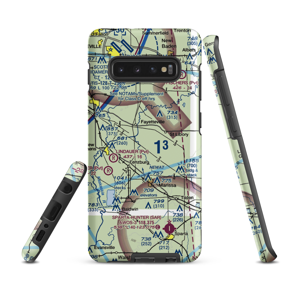 Bickel Airport (3LL6) VFR Sectional Samsung Phone Case Samsung Galaxy S10 Plus model shown
