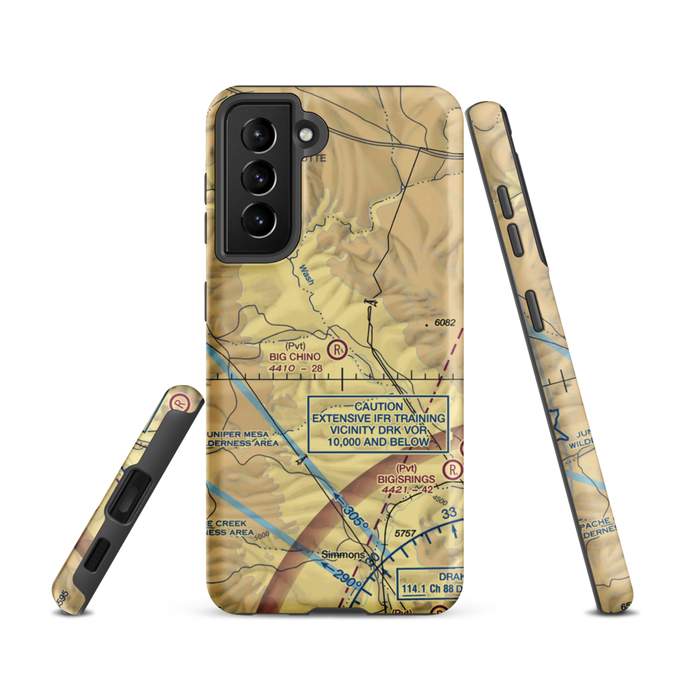 Big Chino Airstrip (AZ09) VFR Sectional Samsung Phone Case Samsung Galaxy S21 model shown