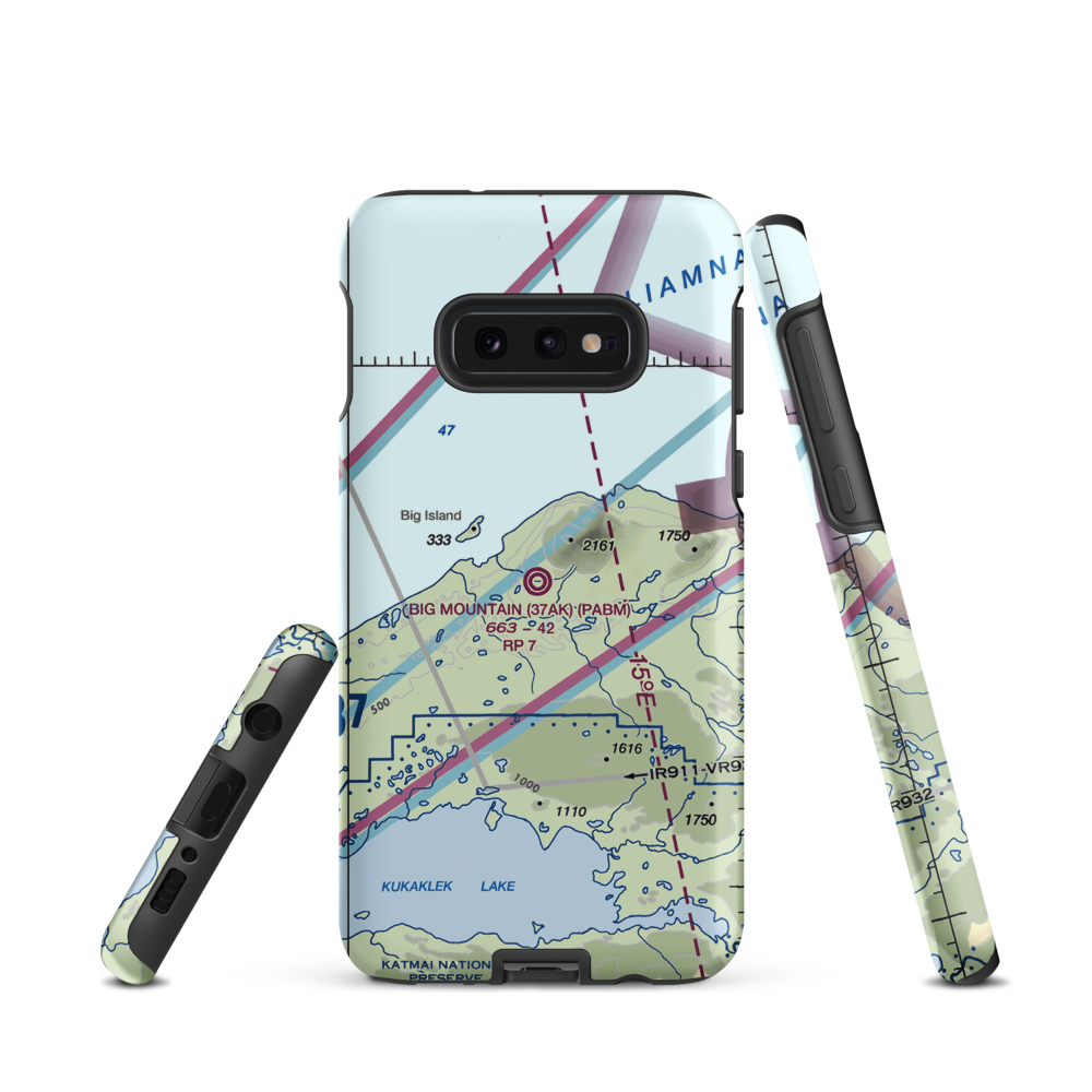 Big Mountain Airport (BMX) VFR Sectional Samsung Phone Case Samsung Galaxy S10e model shown