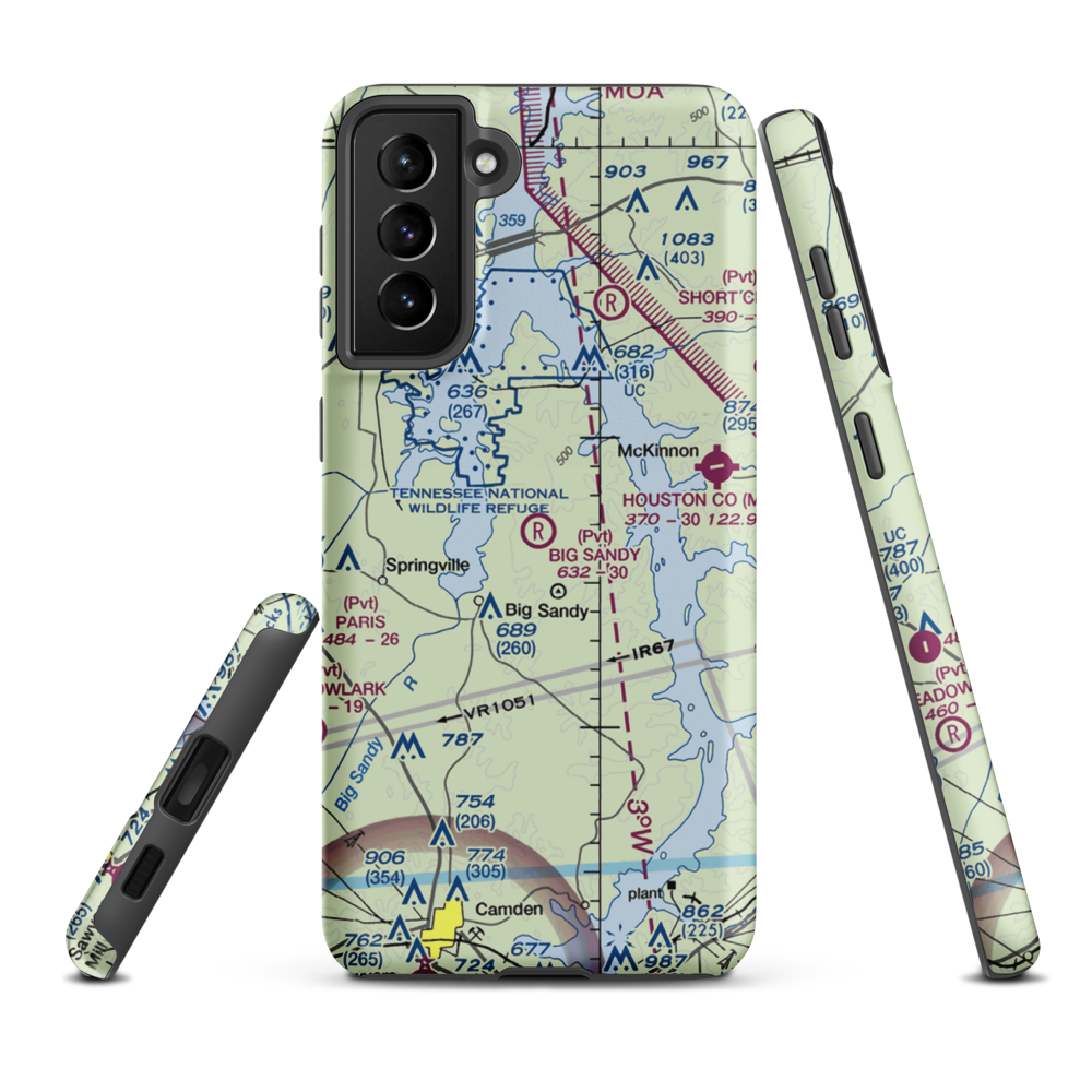 Big Sandy Airpark (39TN) VFR Sectional Samsung Phone Case Samsung Galaxy S21 FE model shown