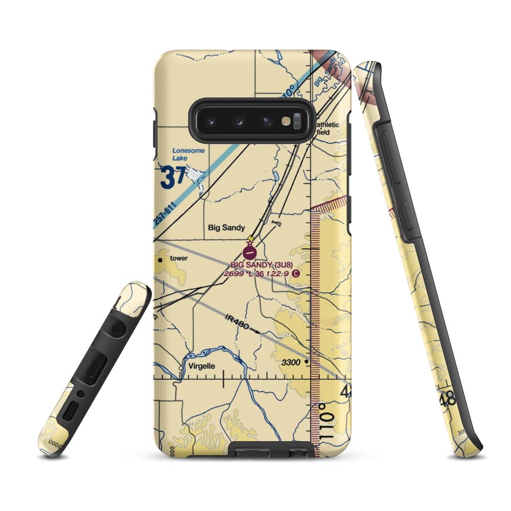 Big Sandy Airport (3U8) VFR Sectional Samsung Phone Case Samsung Galaxy S10 Plus model shown