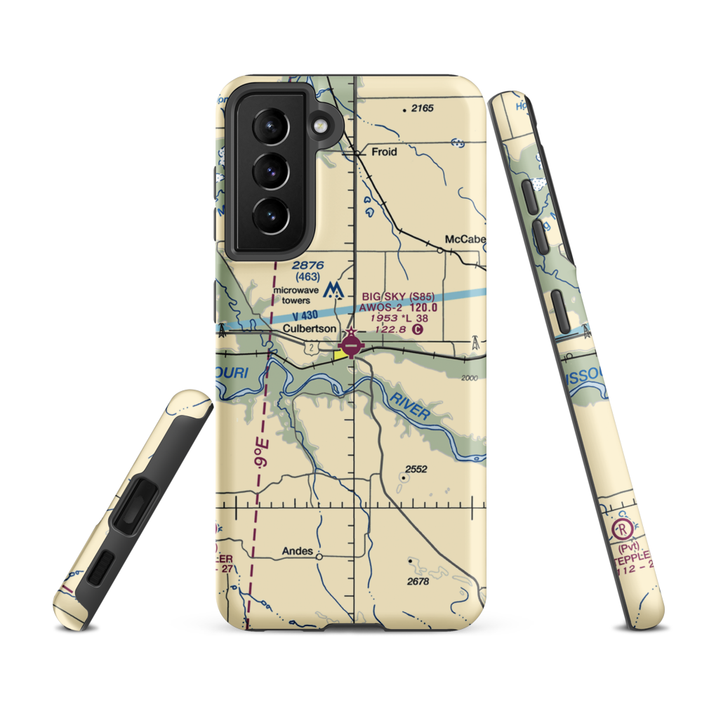 Big Sky Field (S85) VFR Sectional Samsung Phone Case Samsung Galaxy S21 FE model shown