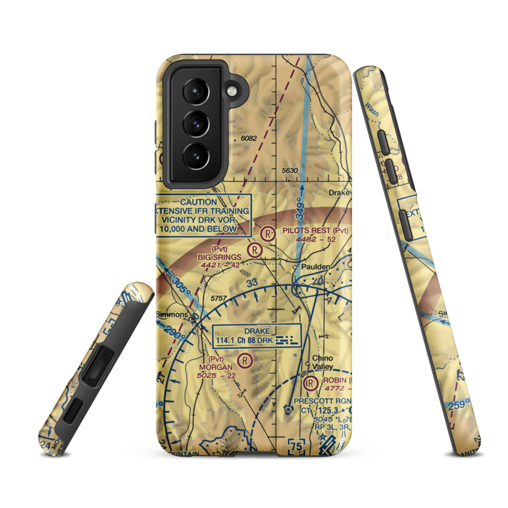 Big Springs Ranch Airport (AZ27) VFR Sectional Samsung Phone Case Samsung Galaxy S21 Ultra model shown