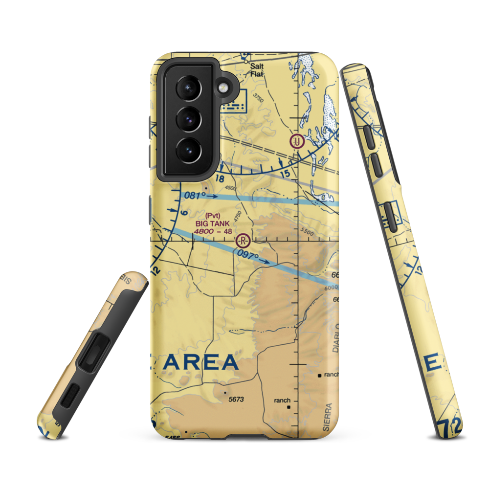 Big Tank Ranch Airport (76TE) VFR Sectional Samsung Phone Case Samsung Galaxy S21 FE model shown