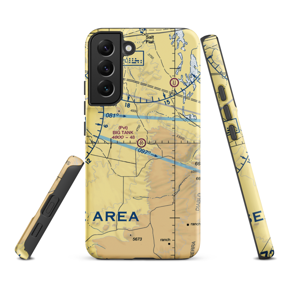 Big Tank Ranch Airport (76TE) VFR Sectional Samsung Phone Case Samsung Galaxy S22 Plus model shown