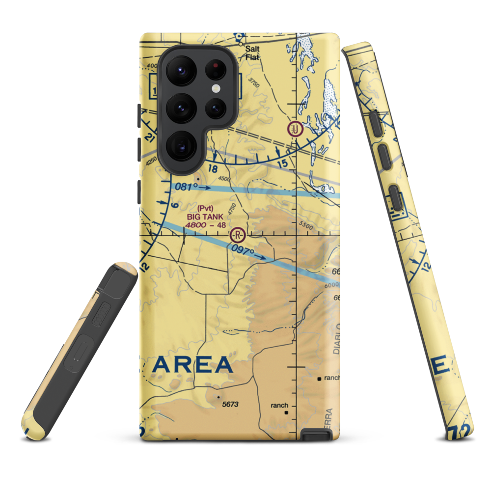 Big Tank Ranch Airport (76TE) VFR Sectional Samsung Phone Case Samsung Galaxy S22 Ultra model shown
