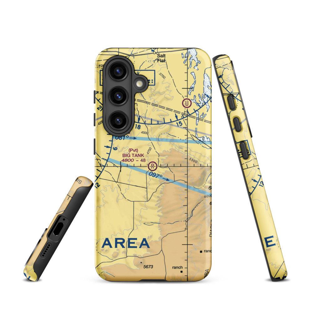 Big Tank Ranch Airport (76TE) VFR Sectional Samsung Phone Case Samsung Galaxy S24 model shown