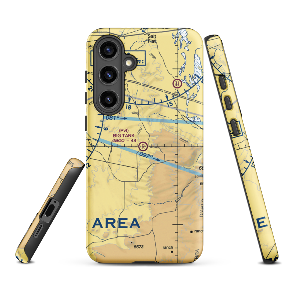 Big Tank Ranch Airport (76TE) VFR Sectional Samsung Phone Case Samsung Galaxy S24 Plus model shown