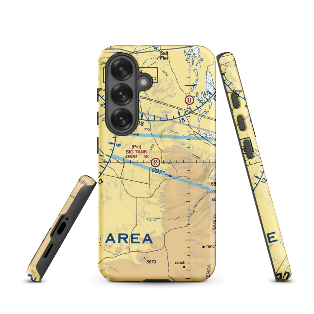 Big Tank Ranch Airport (76TE) VFR Sectional Samsung Phone Case Samsung Galaxy S25 model shown