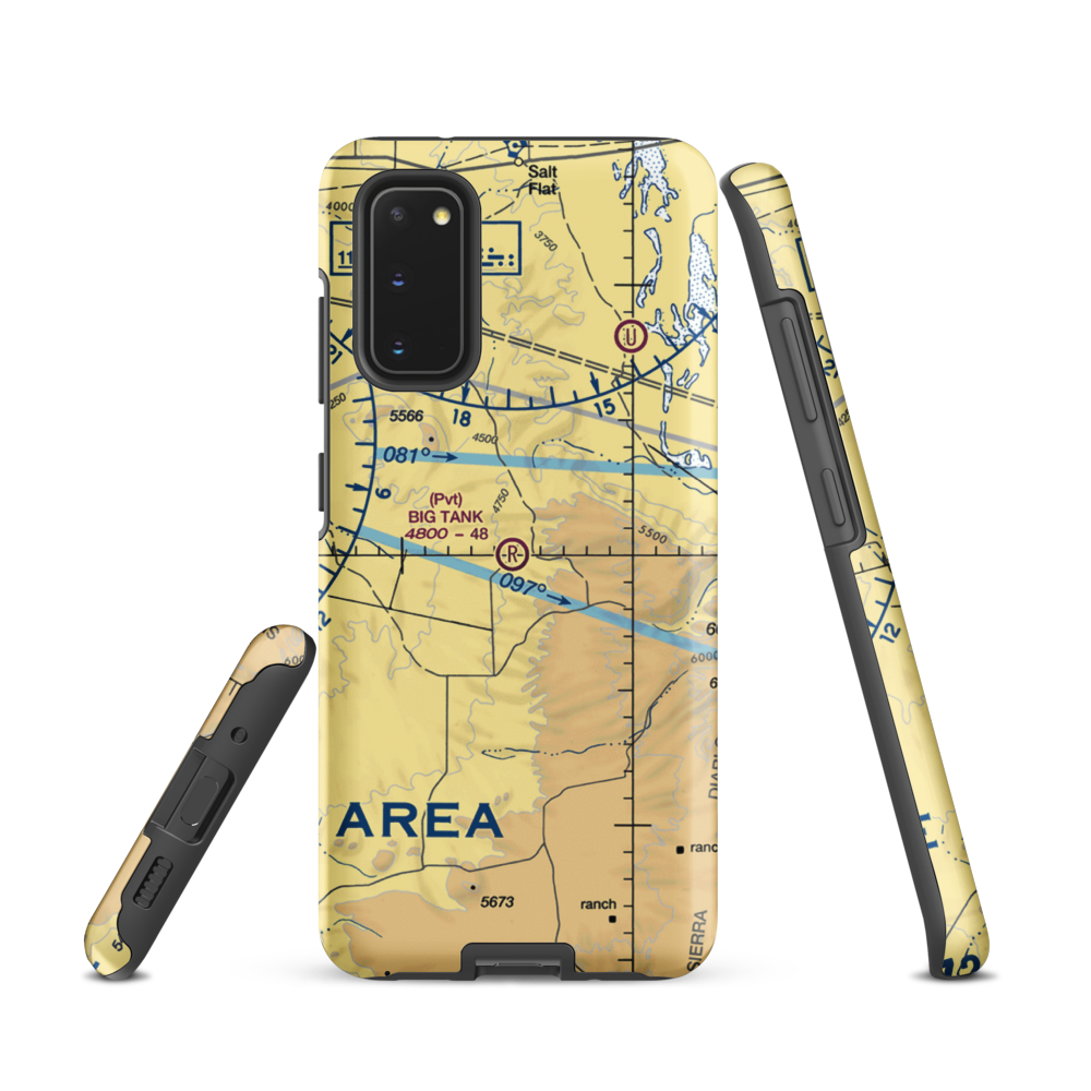 Big Tank Ranch Airport (76TE) VFR Sectional Samsung Phone Case Samsung Galaxy S20 model shown