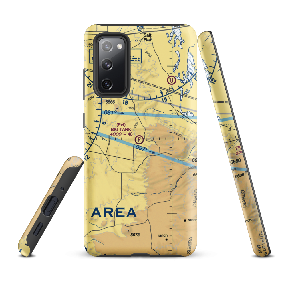 Big Tank Ranch Airport (76TE) VFR Sectional Samsung Phone Case Samsung Galaxy S20 FE model shown