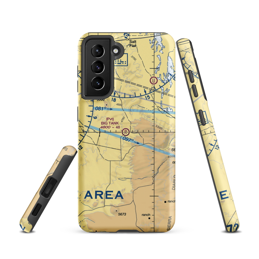 Big Tank Ranch Airport (76TE) VFR Sectional Samsung Phone Case Samsung Galaxy S21 model shown