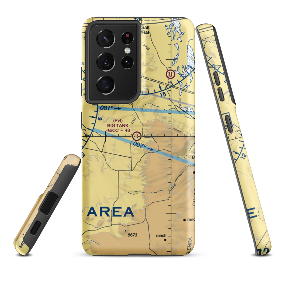 Big Tank Ranch Airport (76TE) VFR Sectional Samsung Phone Case Samsung Galaxy S21 Ultra model shown