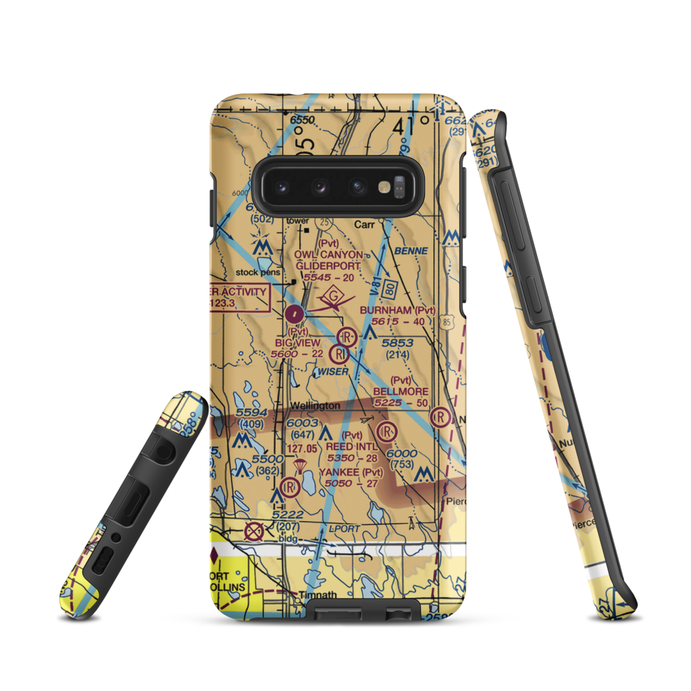 Big View Airport (CO67) VFR Sectional Samsung Phone Case Samsung Galaxy S10 model shown
