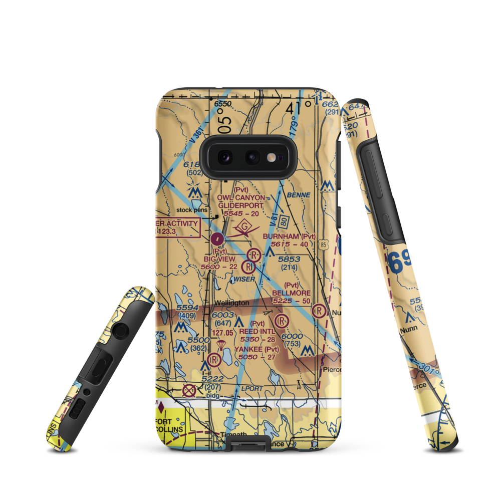 Big View Airport (CO67) VFR Sectional Samsung Phone Case Samsung Galaxy S10 Plus model shown