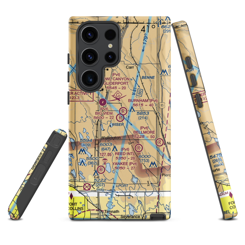 Big View Airport (CO67) VFR Sectional Samsung Phone Case Samsung Galaxy S23 Ultra model shown
