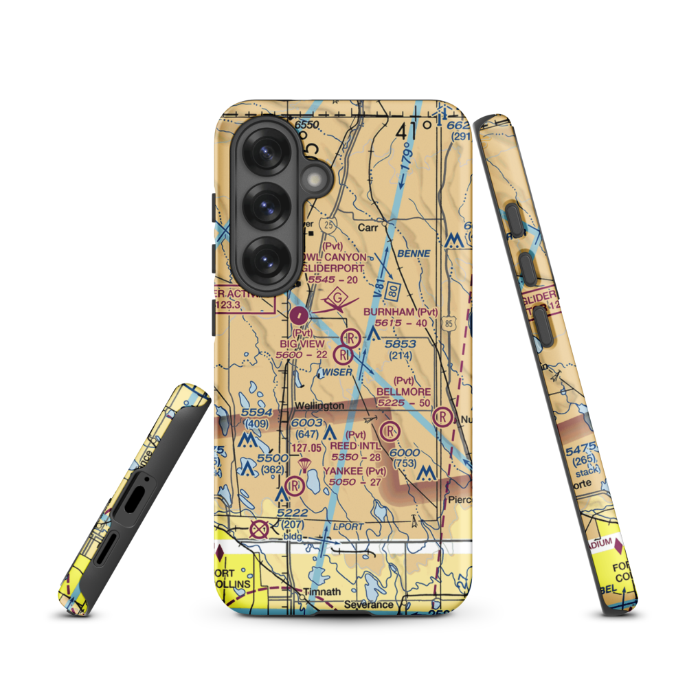 Big View Airport (CO67) VFR Sectional Samsung Phone Case Samsung Galaxy S25 model shown