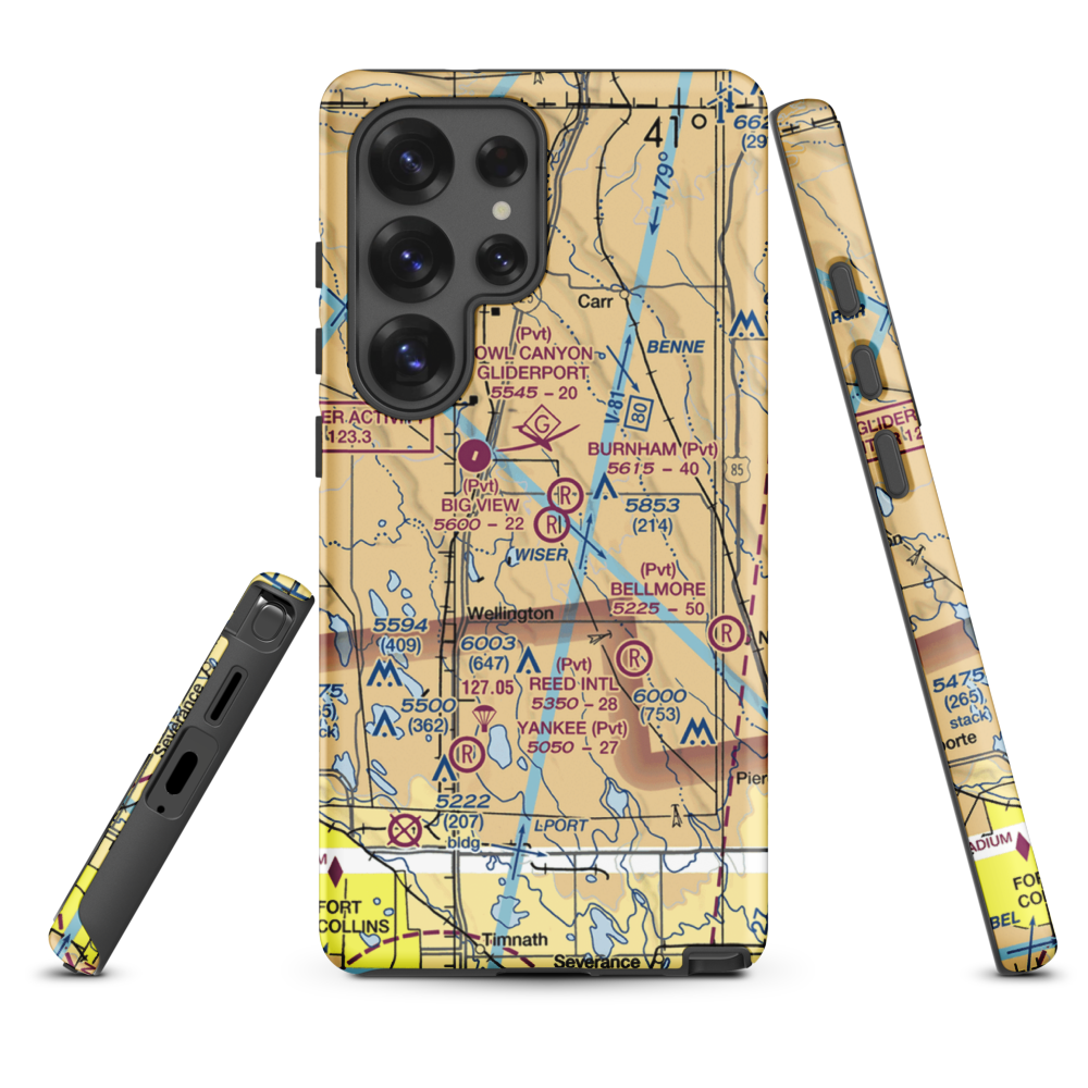 Big View Airport (CO67) VFR Sectional Samsung Phone Case Samsung Galaxy S25 Ultra model shown