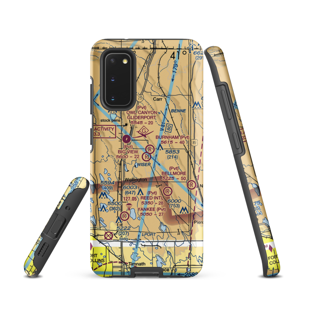 Big View Airport (CO67) VFR Sectional Samsung Phone Case Samsung Galaxy S20 model shown