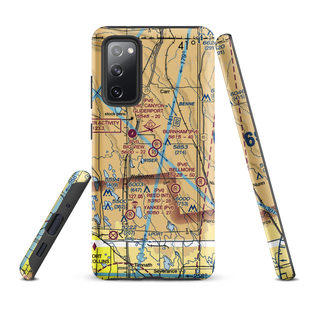 Big View Airport (CO67) VFR Sectional Samsung Phone Case Samsung Galaxy S20 FE model shown