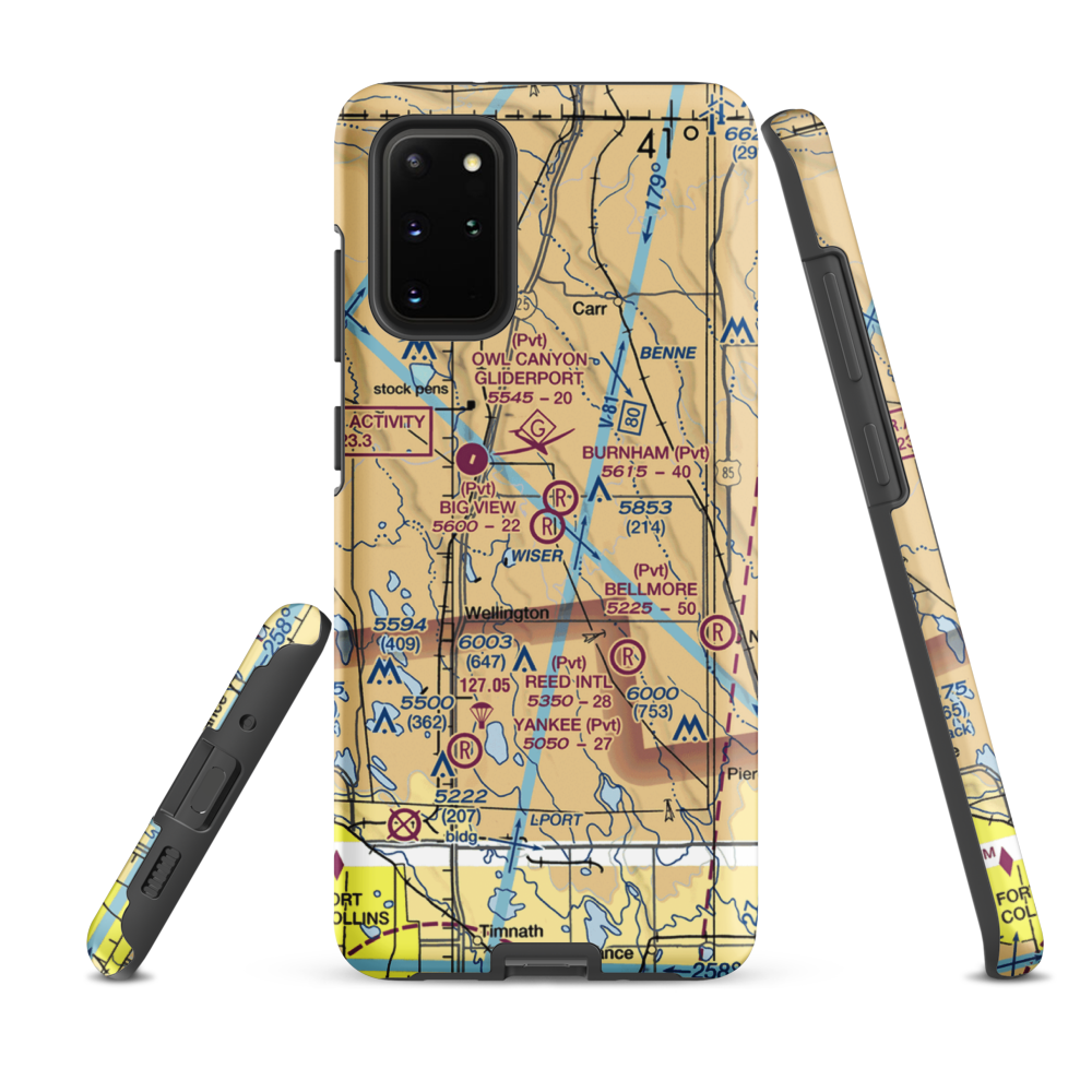 Big View Airport (CO67) VFR Sectional Samsung Phone Case Samsung Galaxy S20 Plus model shown