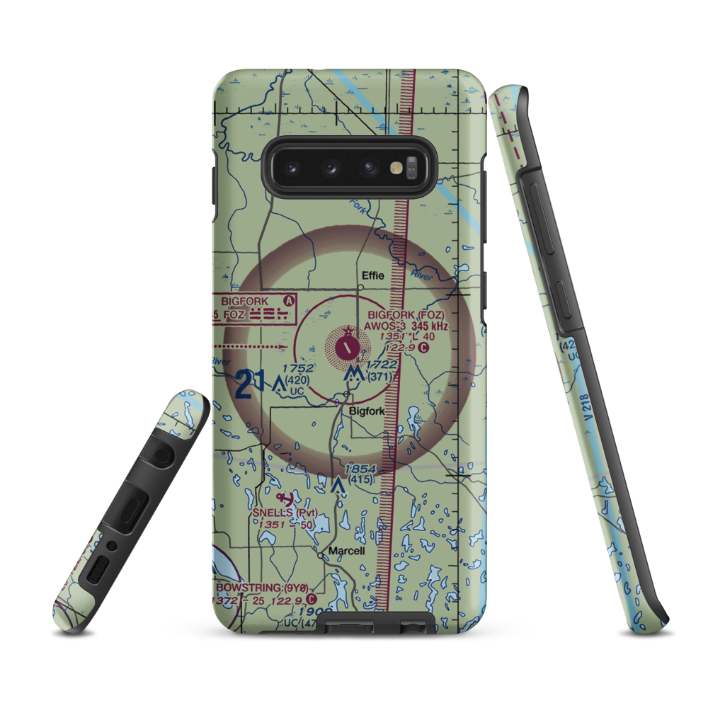 Bigfork Municipal Airport (FOZ) VFR Sectional Samsung Phone Case Samsung Galaxy S10 Plus model shown
