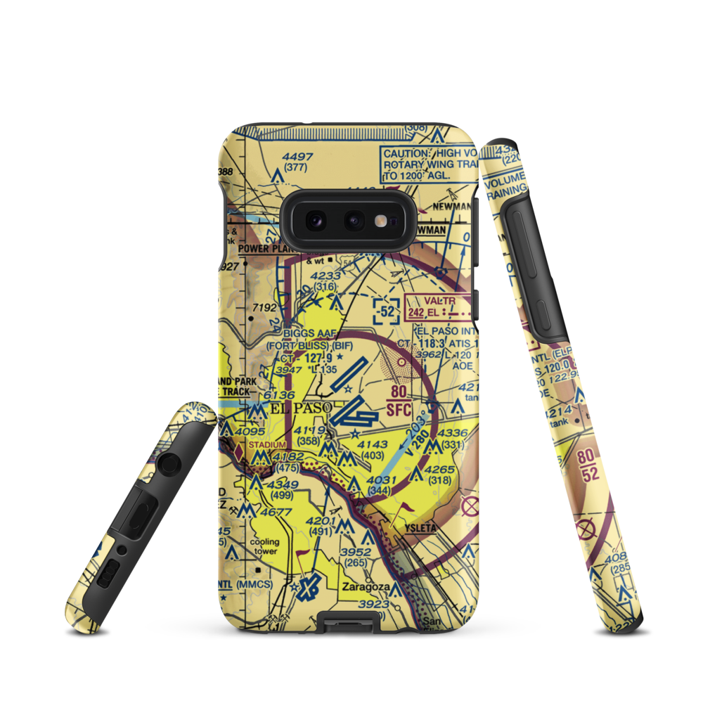 Biggs Army Air Field (Fort Bliss) (BIF) VFR Sectional Samsung Phone Case Samsung Galaxy S10 Plus model shown