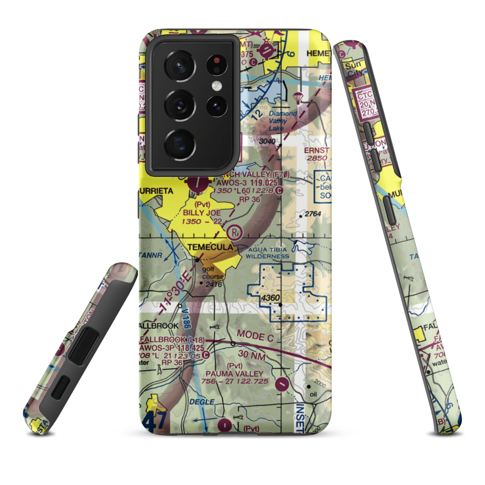 Billy Joe Airport (37CA) VFR Sectional Samsung Phone Case Samsung Galaxy S21 Plus model shown