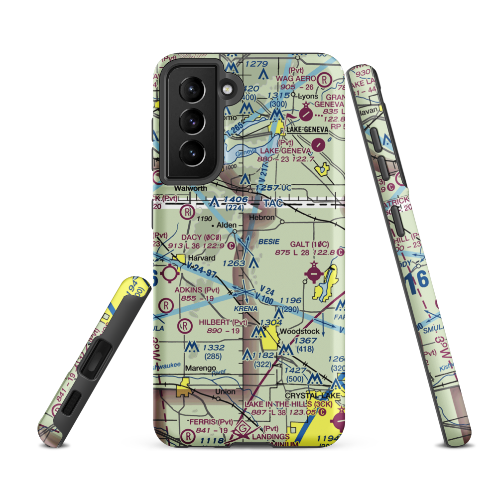 Bingham Airport (IL05) VFR Sectional Samsung Phone Case Samsung Galaxy S21 FE model shown