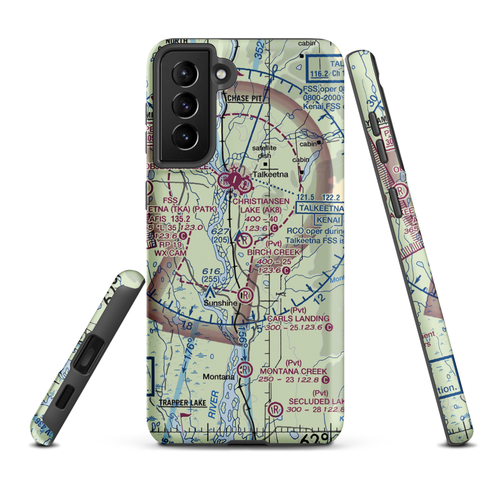 Birch Creek Landing (51AK) VFR Sectional Samsung Phone Case Samsung Galaxy S21 FE model shown