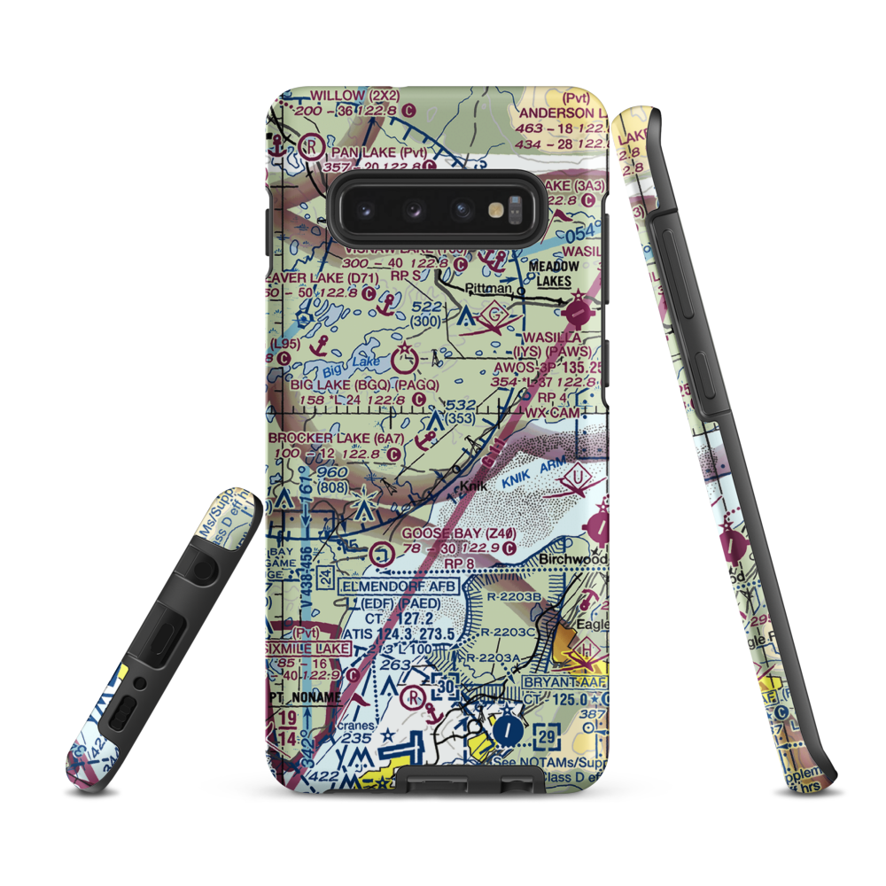 Birchwater Airport (AK85) VFR Sectional Samsung Phone Case Samsung Galaxy S10 Plus model shown