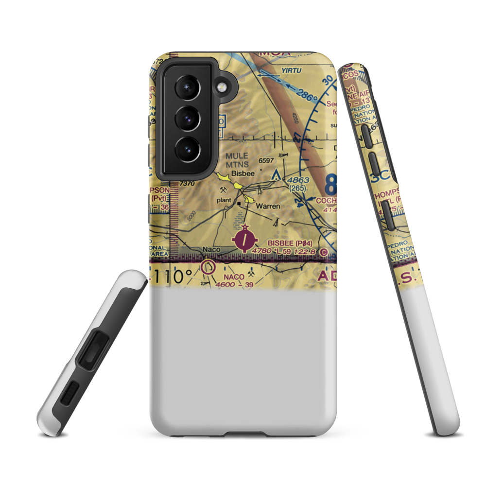 Bisbee Municipal Airport (P04) VFR Sectional Samsung Phone Case Samsung Galaxy S21 Ultra model shown