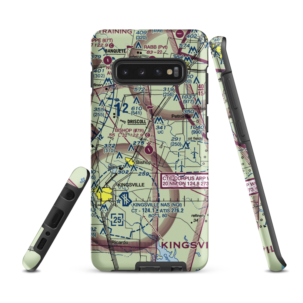 Bishop Municipal Airport (07R) VFR Sectional Samsung Phone Case Samsung Galaxy S10 Plus model shown