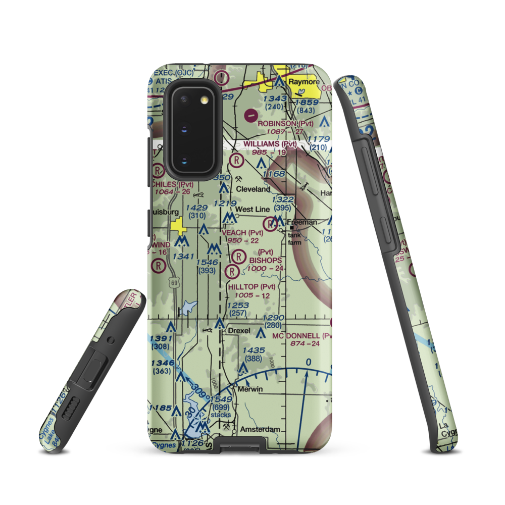 Bishop's Landing Airport (89MO) VFR Sectional Samsung Phone Case Samsung Galaxy S20 model shown