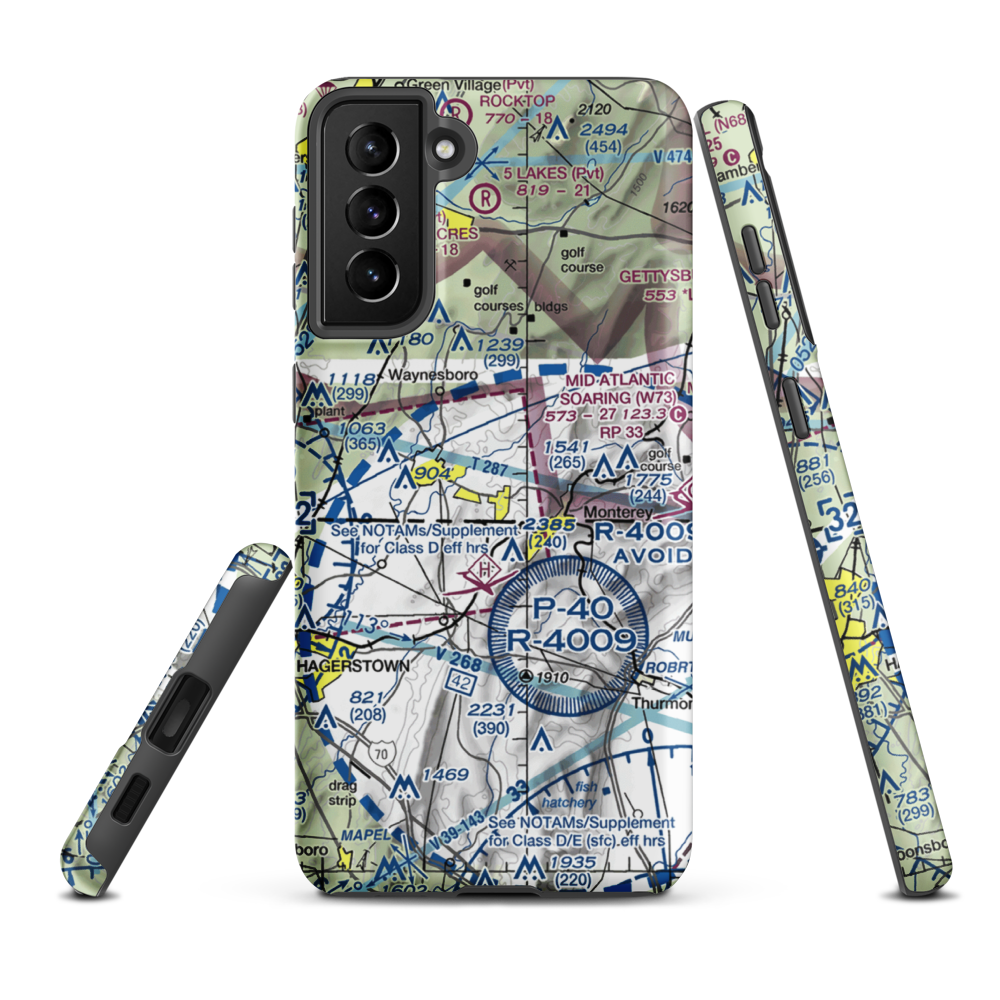 Bittner/Whitsel Airport (PN58) VFR Sectional Samsung Phone Case Samsung Galaxy S21 Plus model shown