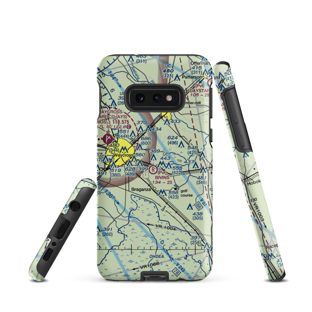 Bivins Airport (GA47) VFR Sectional Samsung Phone Case Samsung Galaxy S10e model shown