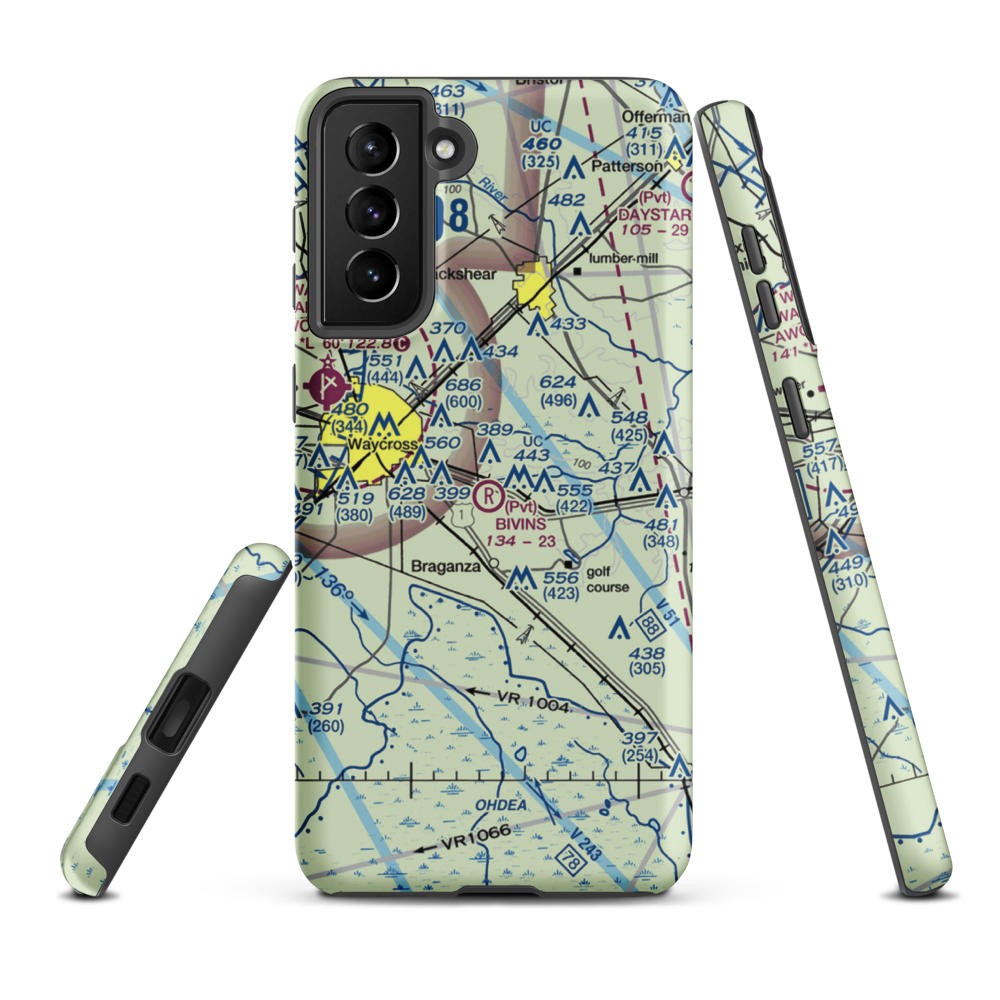 Bivins Airport (GA47) VFR Sectional Samsung Phone Case Samsung Galaxy S21 FE model shown