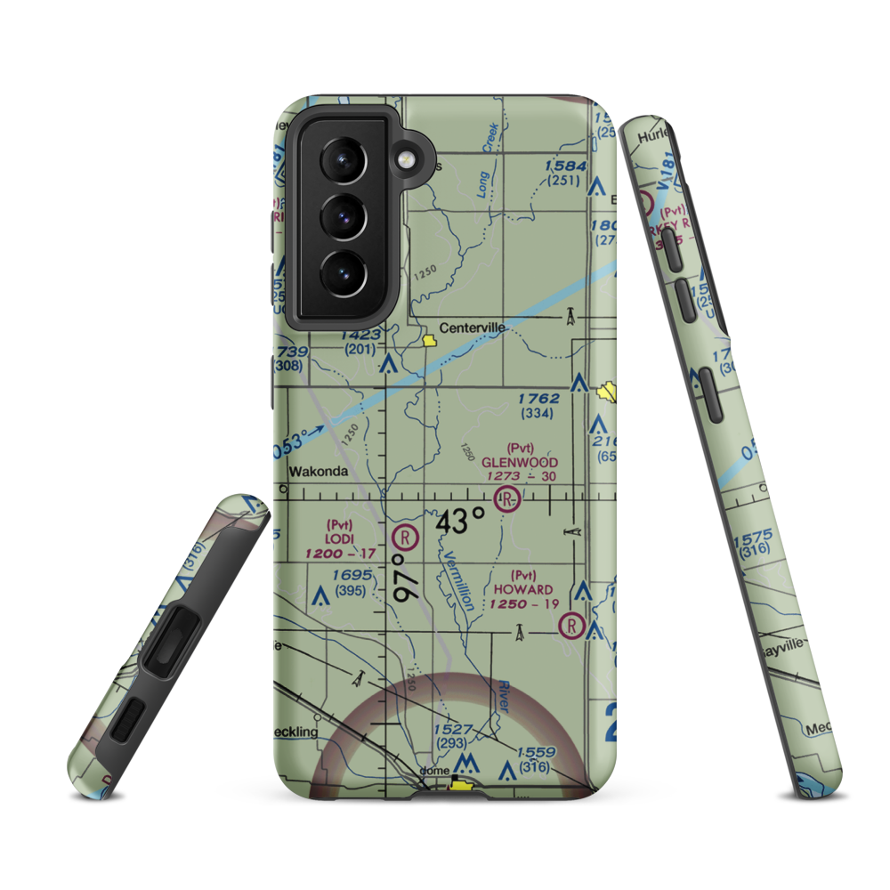 Bixler Ridge Airport (2SD8) VFR Sectional Samsung Phone Case Samsung Galaxy S21 FE model shown