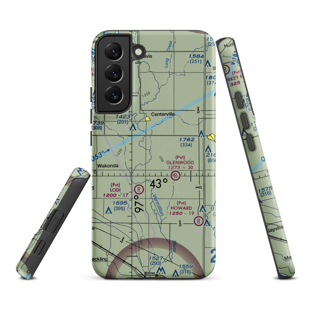 Bixler Ridge Airport (2SD8) VFR Sectional Samsung Phone Case Samsung Galaxy S22 Plus model shown