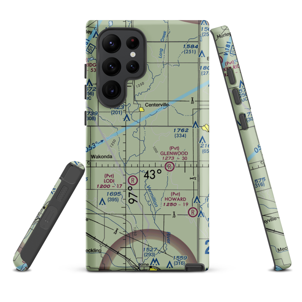 Bixler Ridge Airport (2SD8) VFR Sectional Samsung Phone Case Samsung Galaxy S22 Ultra model shown