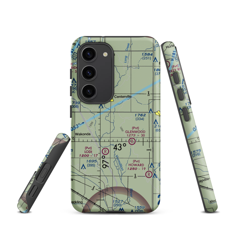 Bixler Ridge Airport (2SD8) VFR Sectional Samsung Phone Case Samsung Galaxy S23 model shown