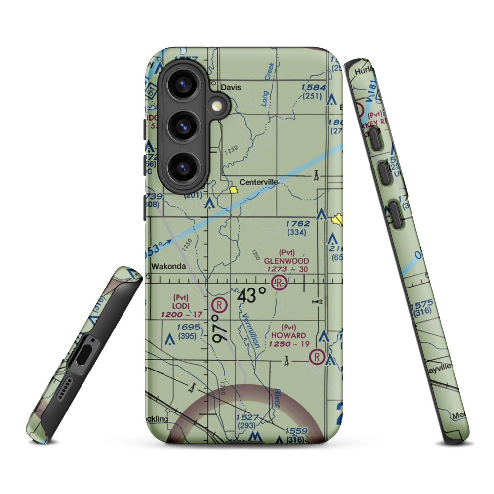 Bixler Ridge Airport (2SD8) VFR Sectional Samsung Phone Case Samsung Galaxy S24 Plus model shown