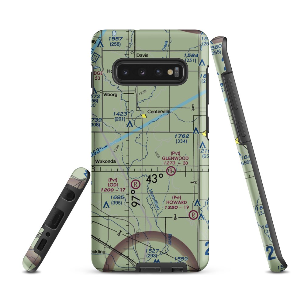 Bixler Ridge Airport (2SD8) VFR Sectional Samsung Phone Case Samsung Galaxy S10 Plus model shown