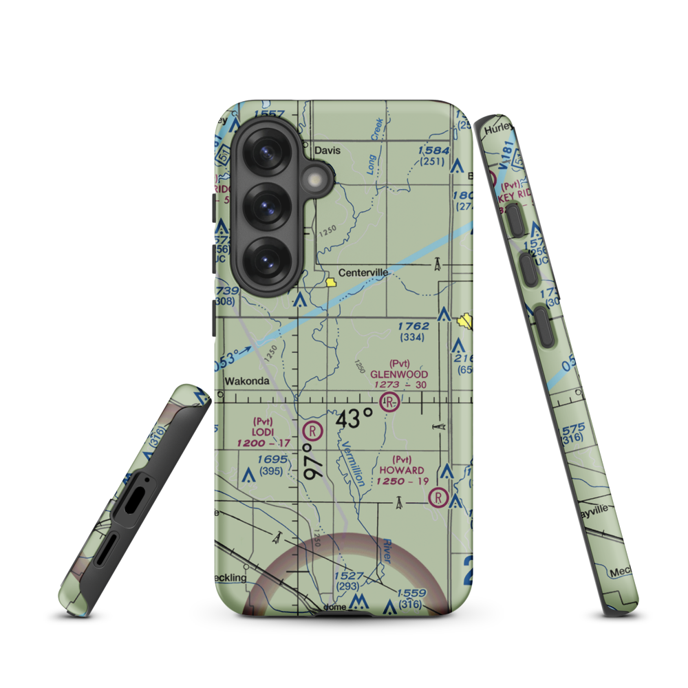 Bixler Ridge Airport (2SD8) VFR Sectional Samsung Phone Case Samsung Galaxy S25 model shown