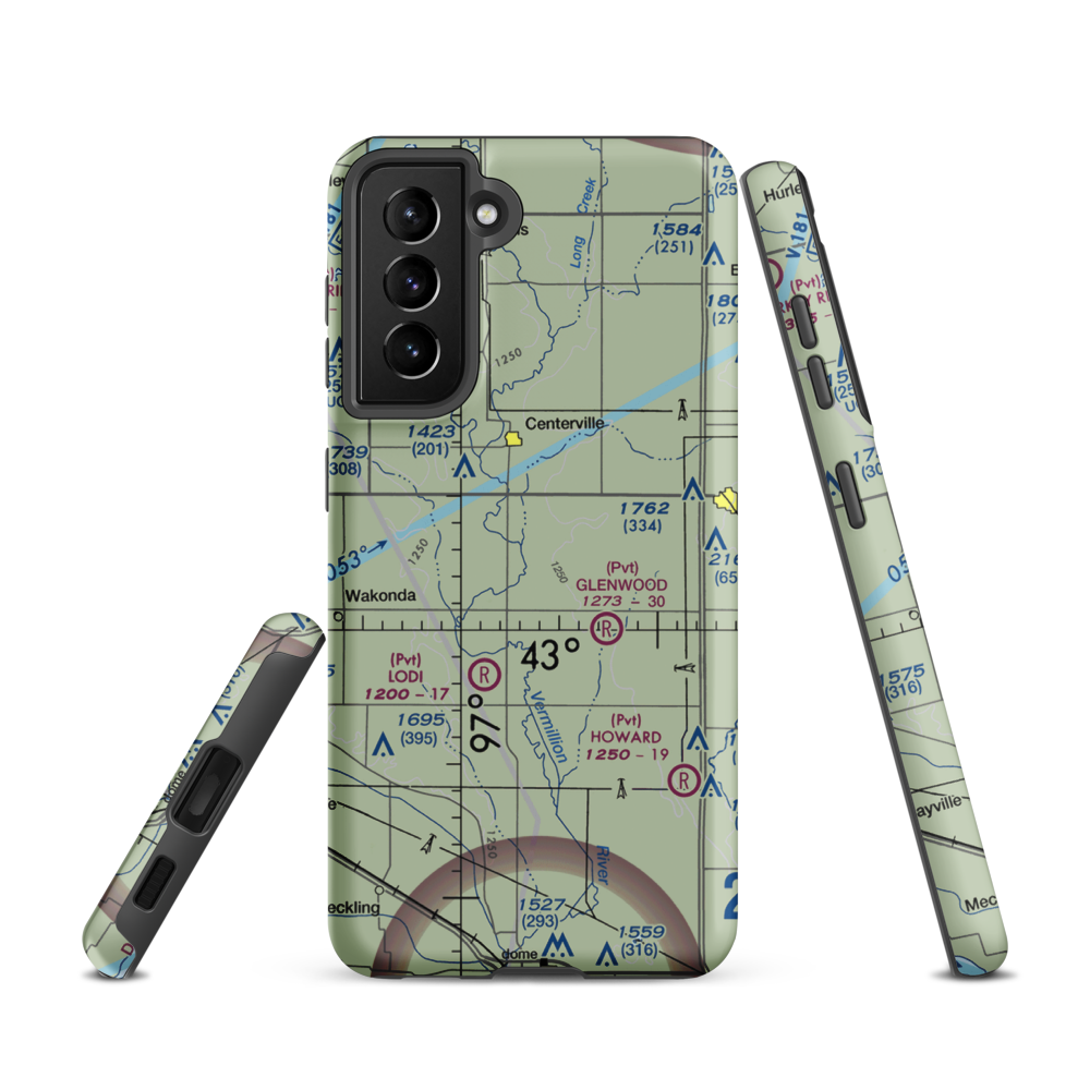 Bixler Ridge Airport (2SD8) VFR Sectional Samsung Phone Case Samsung Galaxy S21 model shown