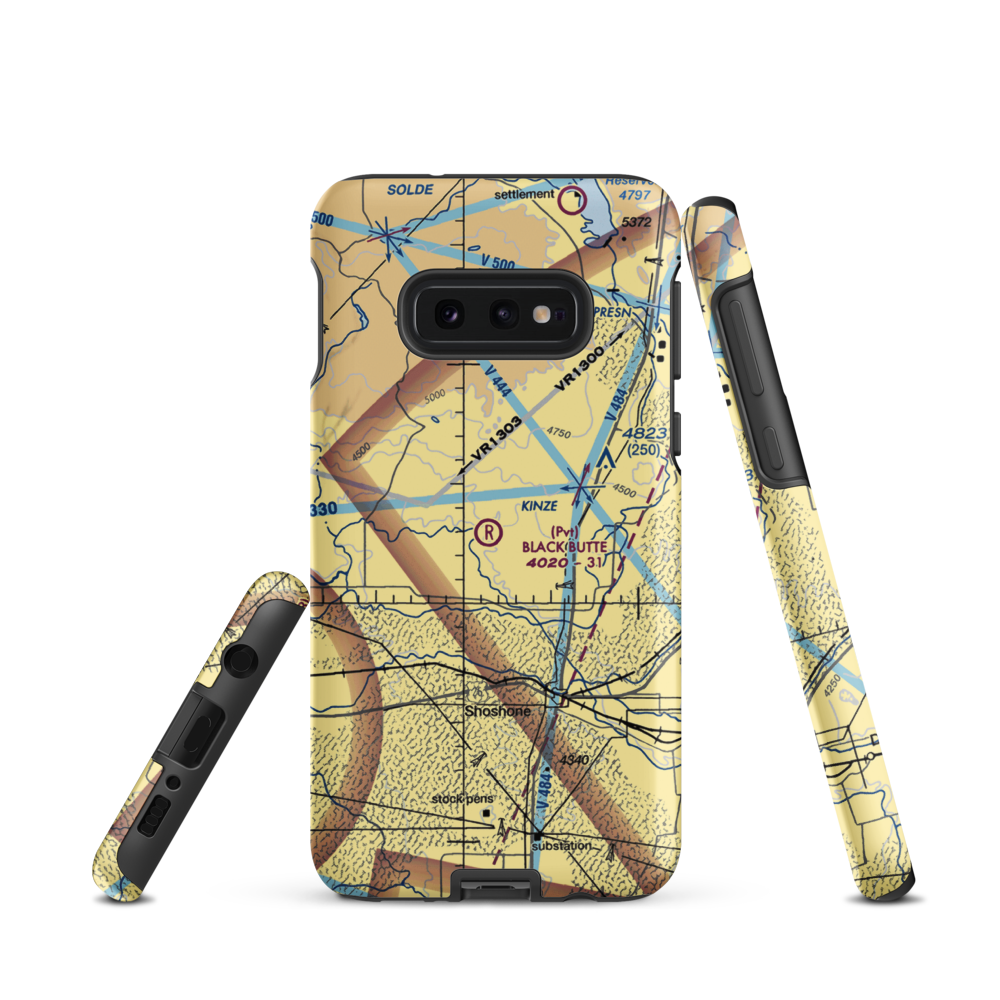 Black Butte Ranch Airport (0ID4) VFR Sectional Samsung Phone Case Samsung Galaxy S10 Plus model shown